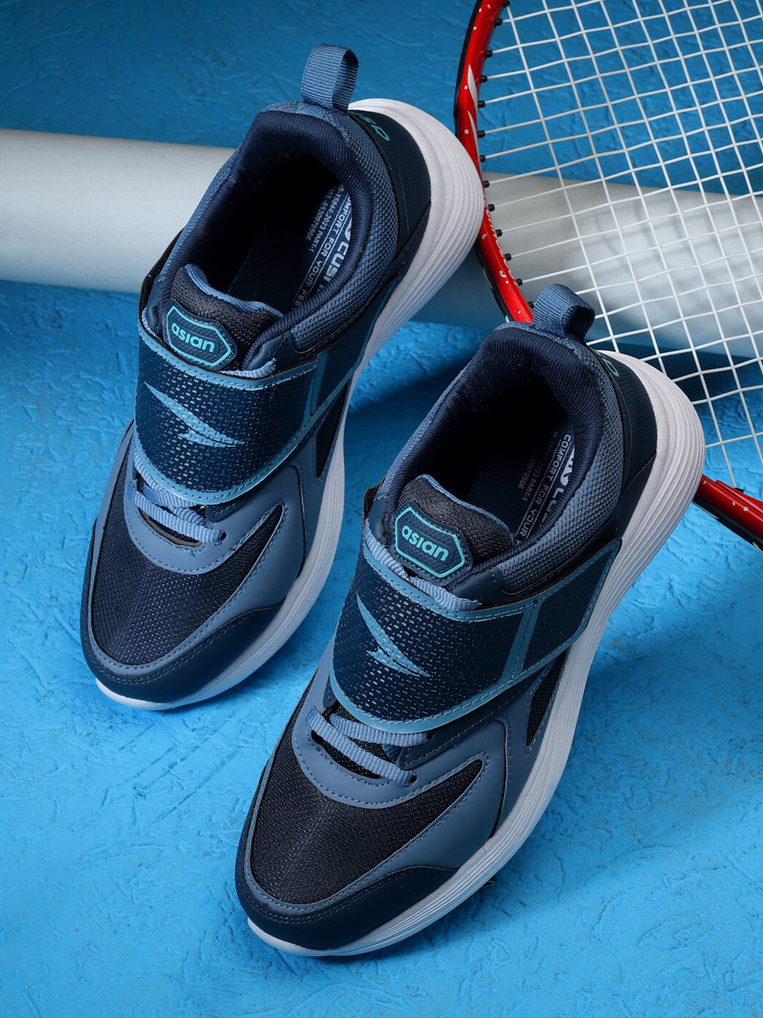 

ASIAN Men PLATINUM-07 Textured Running Shoes, Navy blue