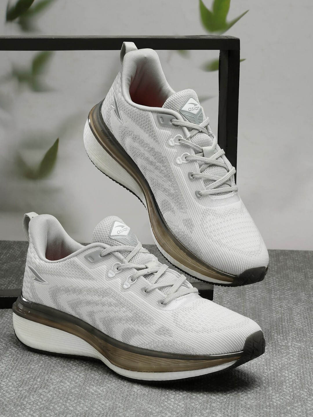 

ASIAN Men LIGHTFOAM-02 Textured Running Shoes, Grey