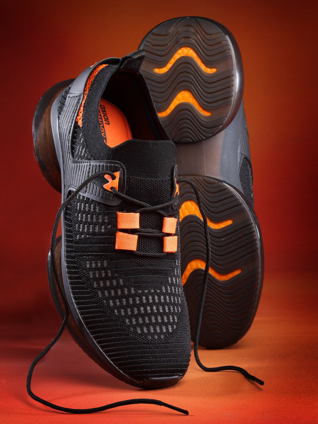 

ASIAN Men CARBON-02 Textured Running Shoes, Black