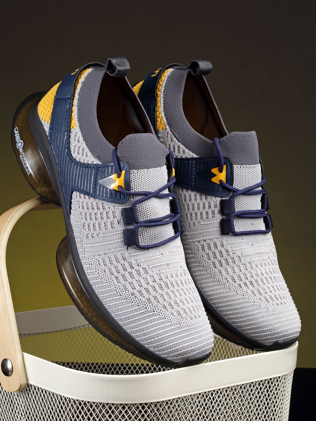 

ASIAN Men CARBON-02 Textured Running Shoes, Grey