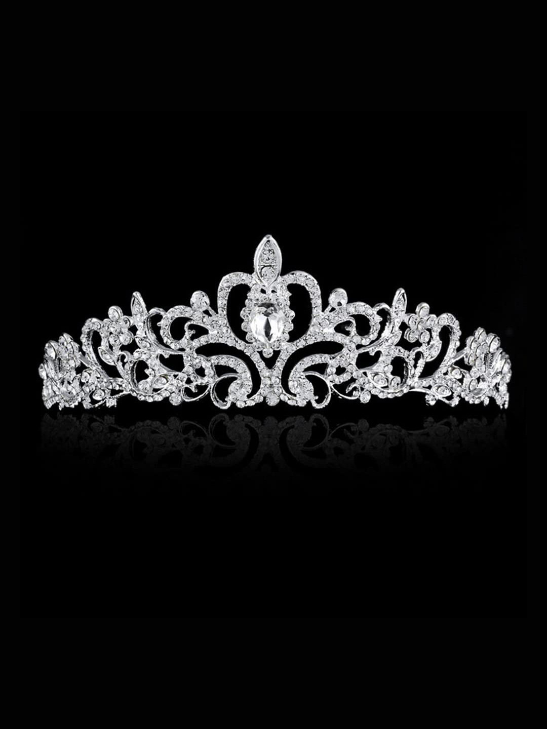

Shining Diva Fashion Women Embellished Tiara, Silver