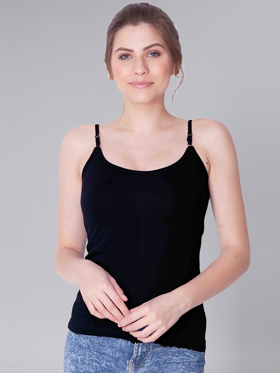 

Dollar Missy Pack of 1 Combed Cotton Camisole MMBB-301-R3/24-BLK-PO1, Black