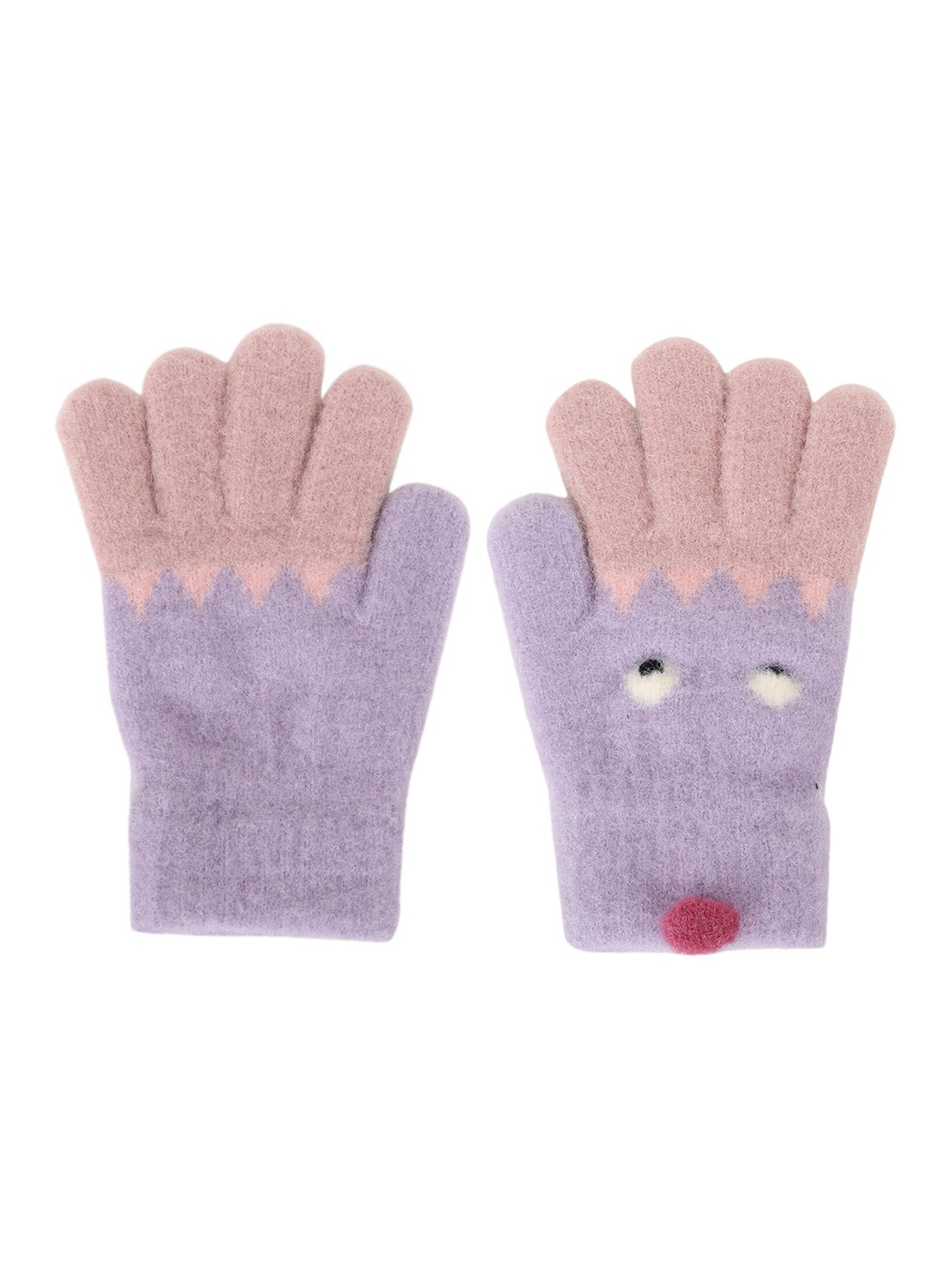 

Zacharias Kids Patterned Woolen Winter Gloves, Purple