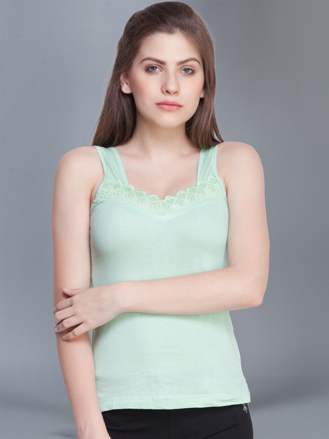 

Dollar Missy Breathable Pure Cotton Camisole, Green