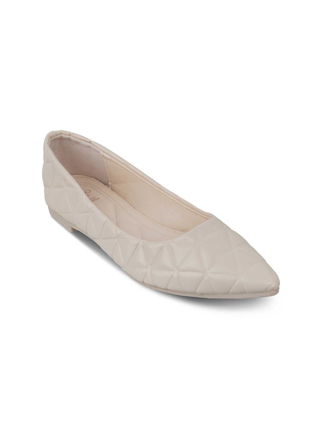 

Tresmode Textured Pointed Toe Ballerinas, Beige