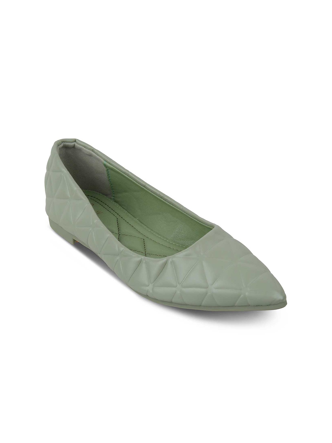 

Tresmode Textured Pointed Toe Ballerinas, Green