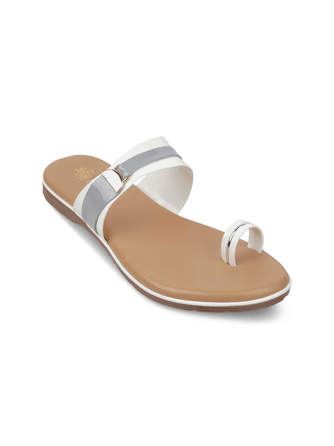 

Tresmode Colourblocked One Toe Flats, White