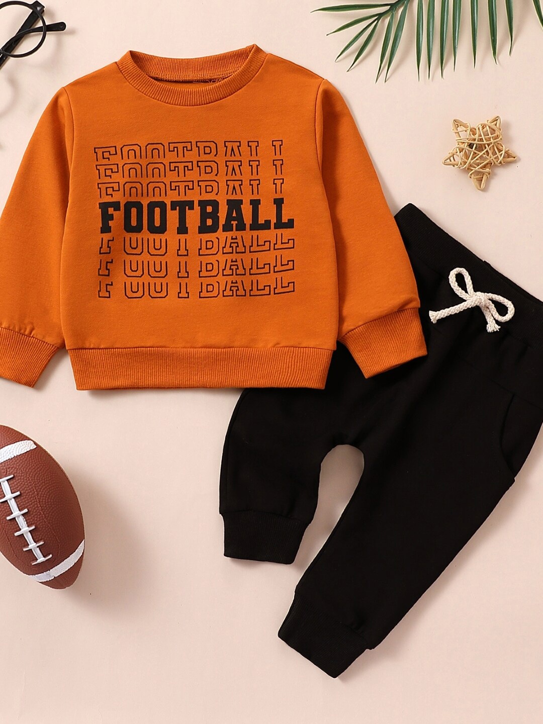 

StyleCast Girls Brown & Black Printed Sweatshirt with Trousers