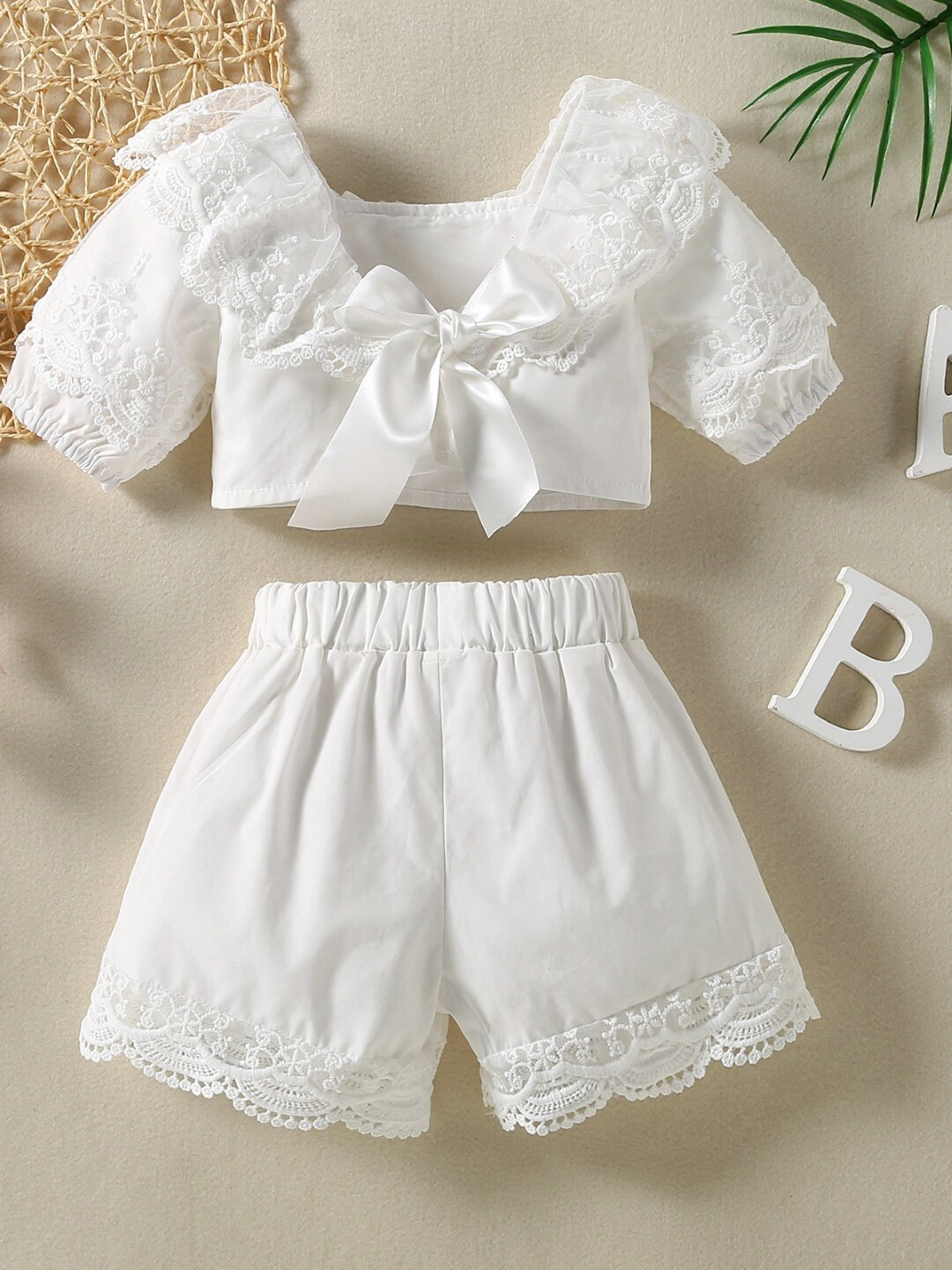 

StyleCast Girls White Pure Cotton Top with Shorts