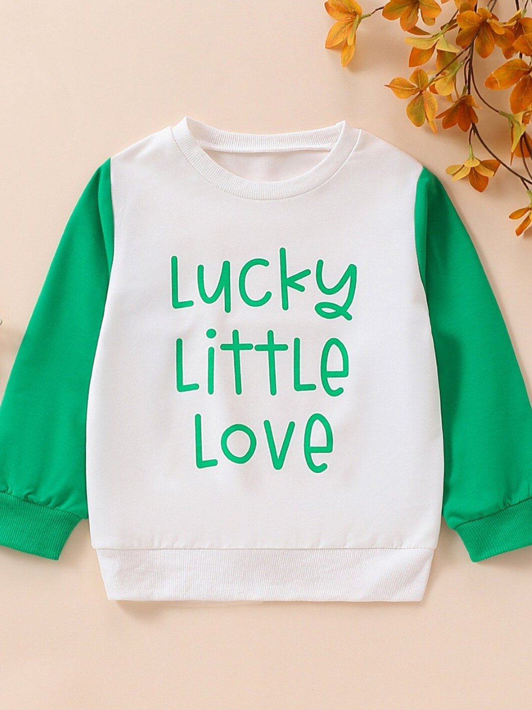 

StyleCast Infants Girls Green & White Colourblocked Cotton Pullover Sweatshirt