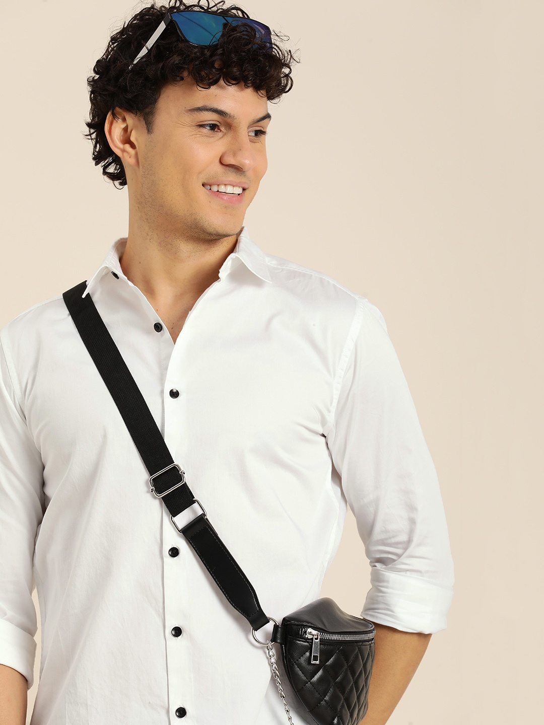 

HERE&NOW Men Solid Slim Fit Casual Shirt, White