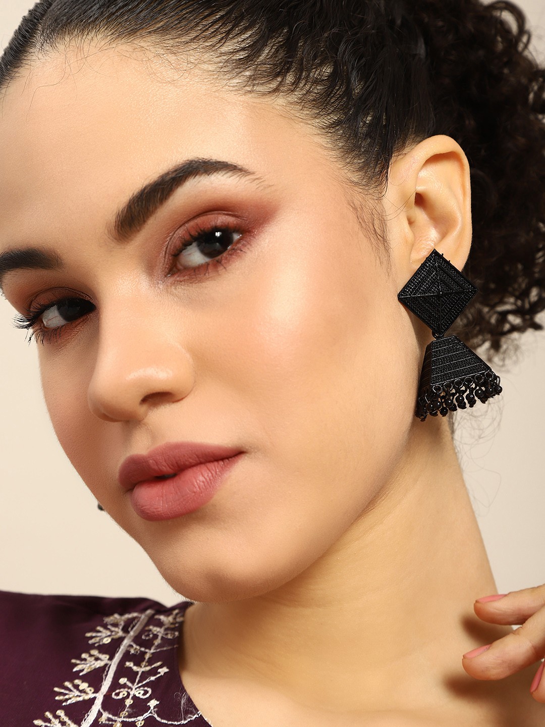 

Anouk Geometric Drop Earrings, Black