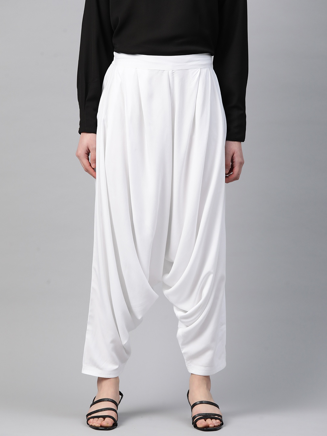 

Ayaany Women Harem Pants, White