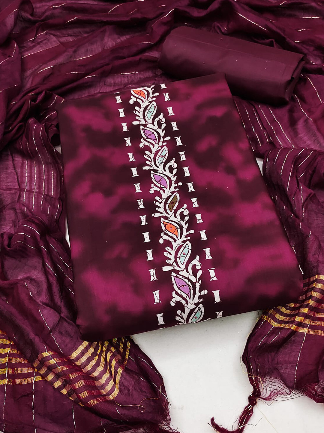 

ZEEPKART Dyed Unstitched Dress Material, Purple