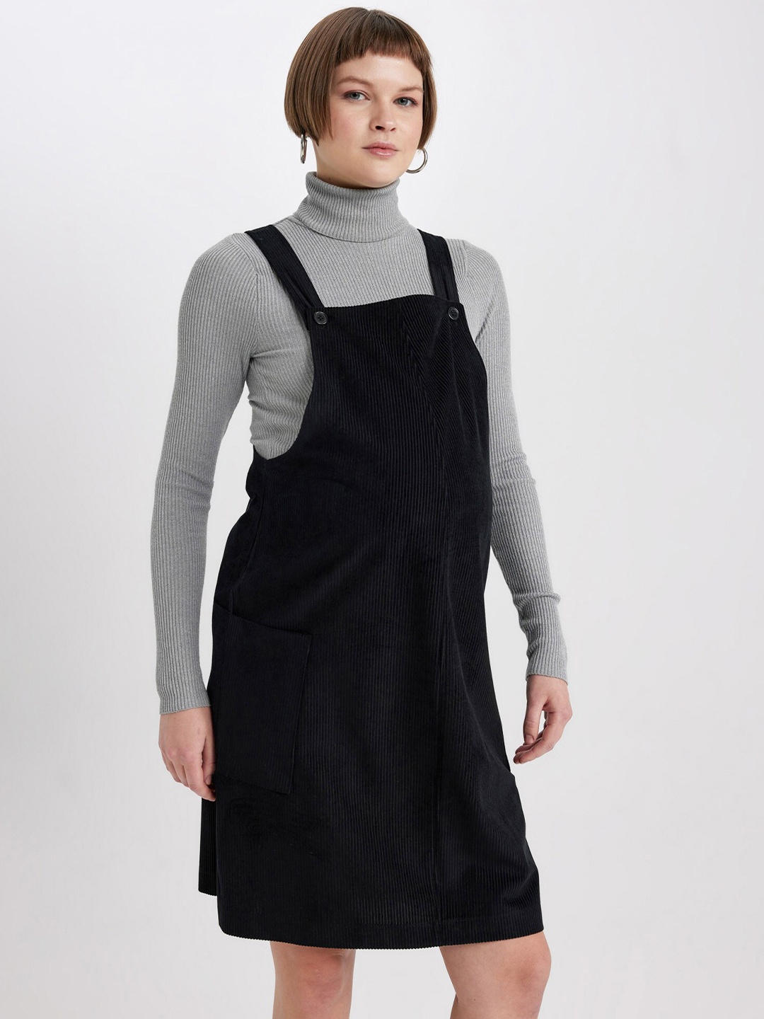 

DeFacto Solid Pinafore Dress, Na