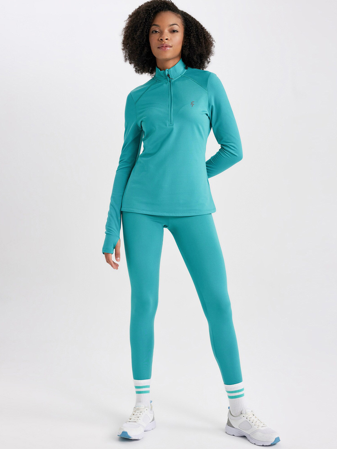 

DeFacto Women Slim-Fit Ankle-Length Tights, Sea green