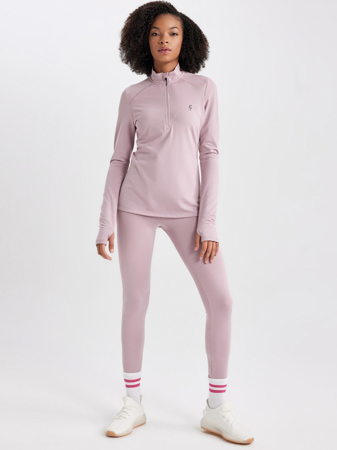 

DeFacto Women Slim-Fit Ankle-Length Tights, Pink