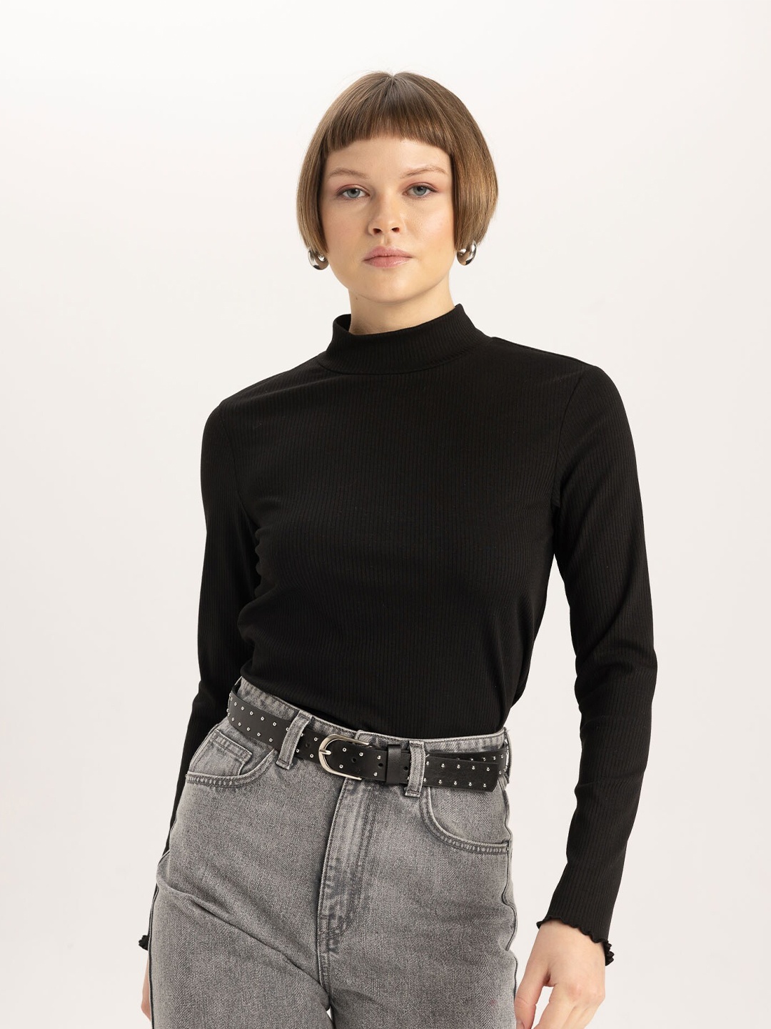 

DeFacto High Neck Long Sleeves Top, Na