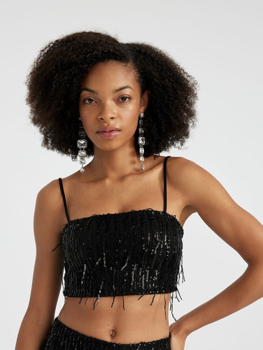 

DeFacto Shoulder Straps Bralette Crop Top, Na