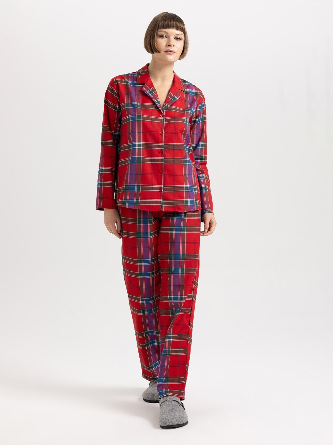 

DeFacto Checked Lounge Pant, Red