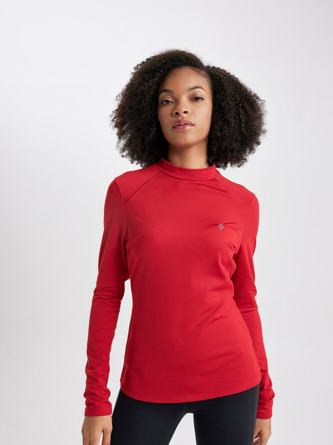 

DeFacto Raglan Sleeves High Neck T-shirt, Red