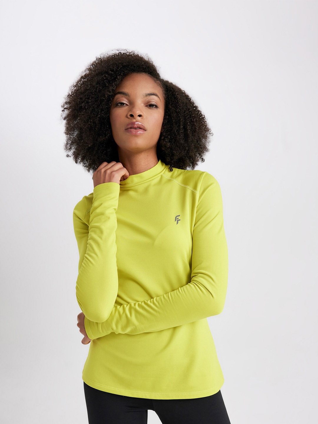 

DeFacto Polo Collar Long Sleeves Opaque Sports T-shirt, Yellow