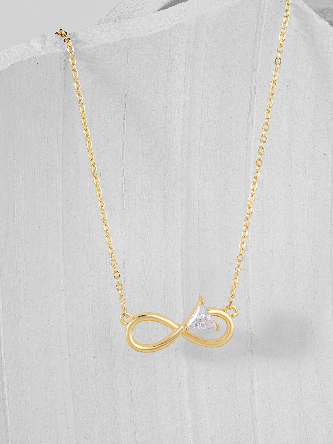 

MINUTIAE Gold-Plated Stones Studded Infinity Necklace