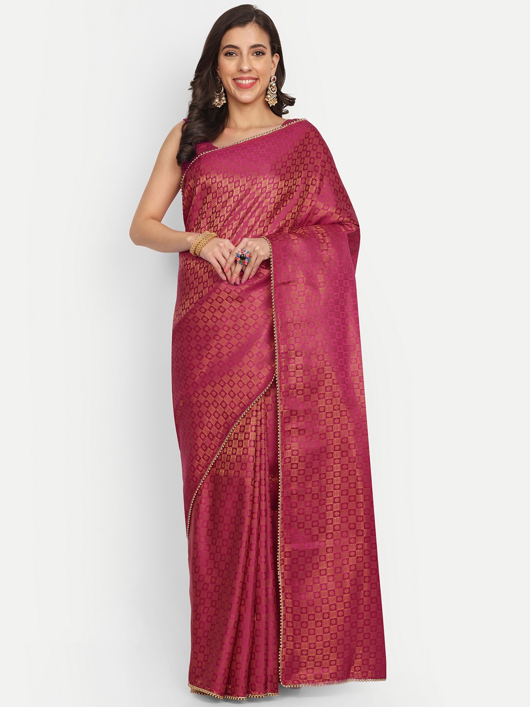 

LTS Label Tripti Saxena Woven Design Pure Silk Saree, Magenta