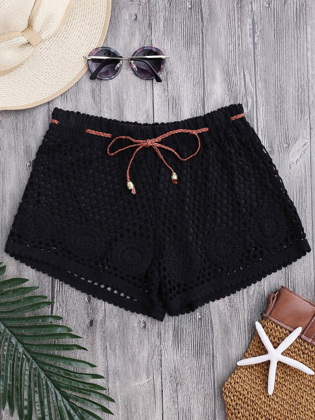 

DressBerry Women Black Self Design Shorts
