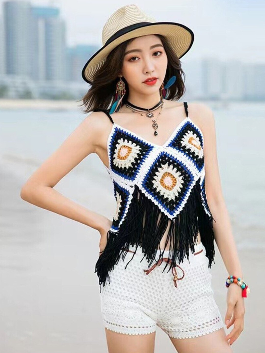 

DressBerry Women White Self Design Shorts