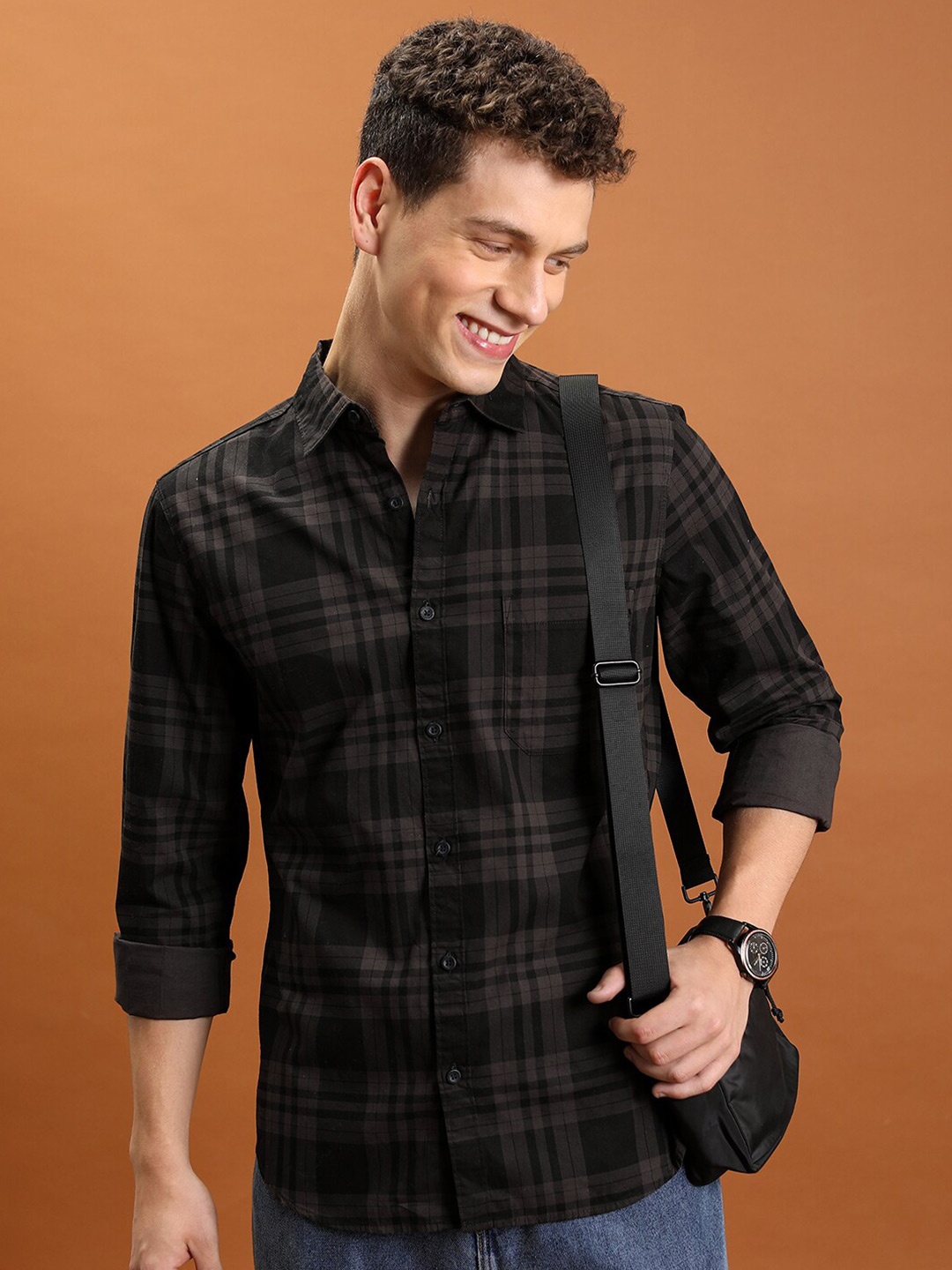 

Highlander Men Slim Fit Casual Shirt, Grey