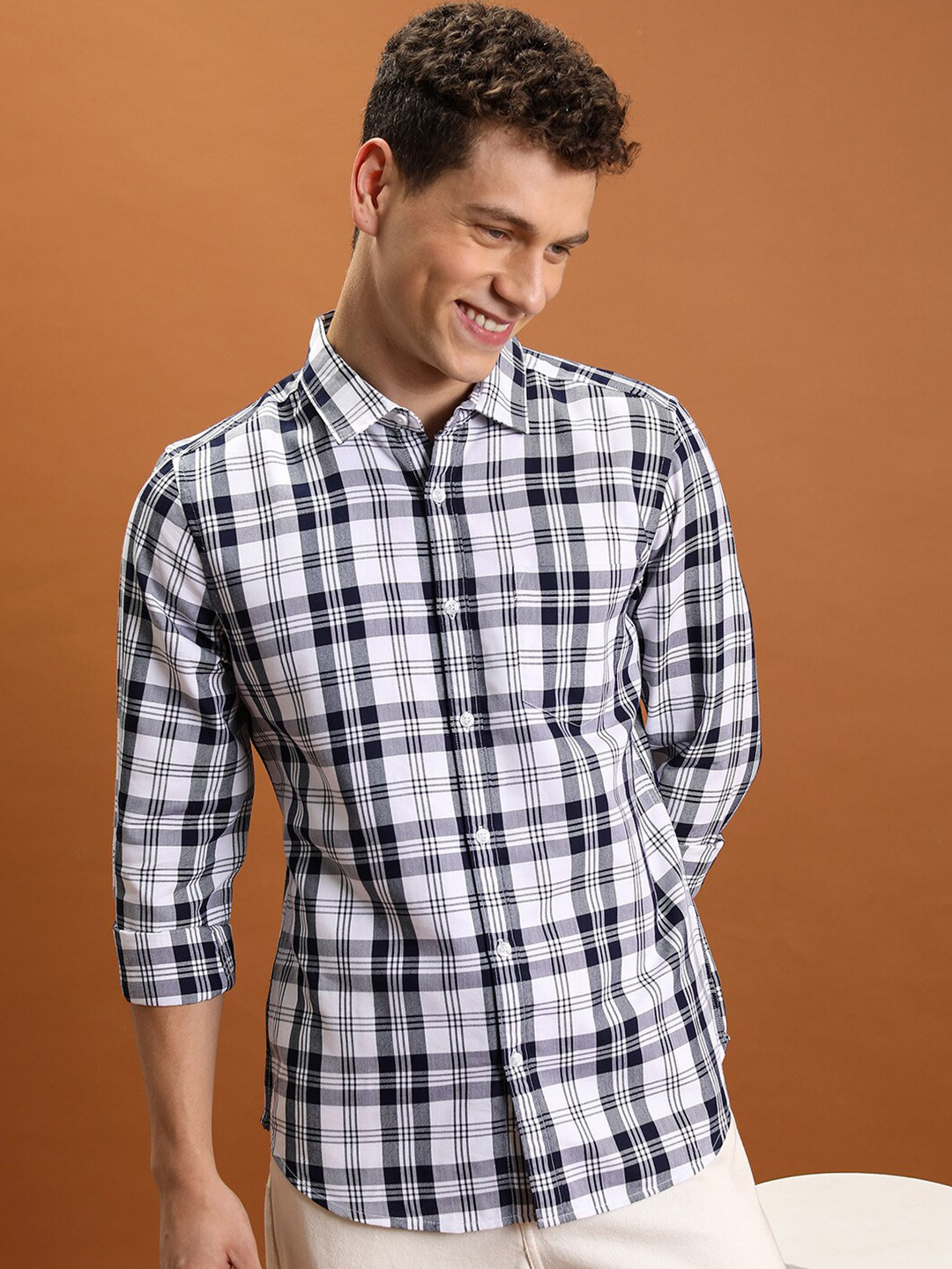 

Highlander Men Slim Fit Casual Shirt, White