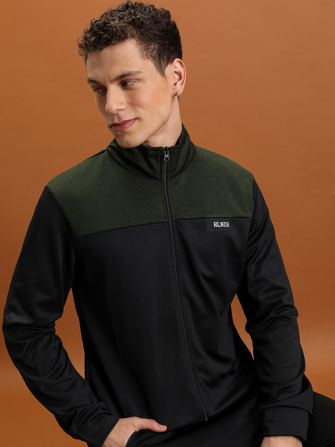 

HIGHLANDER Mock Collar Bomber Jacket, Black