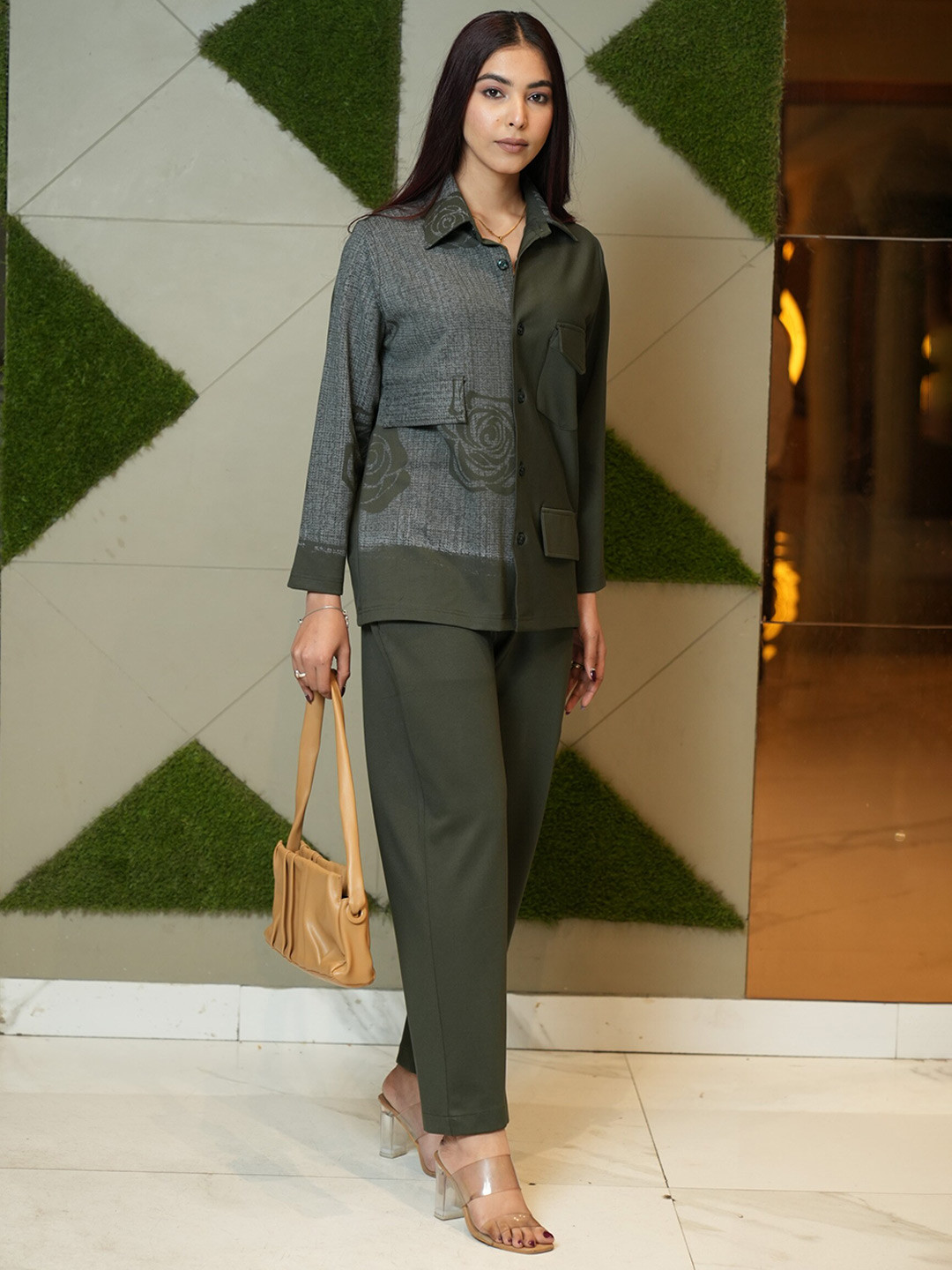 

NEWD Printed Shirt With Trousers Co-Ords, Black
