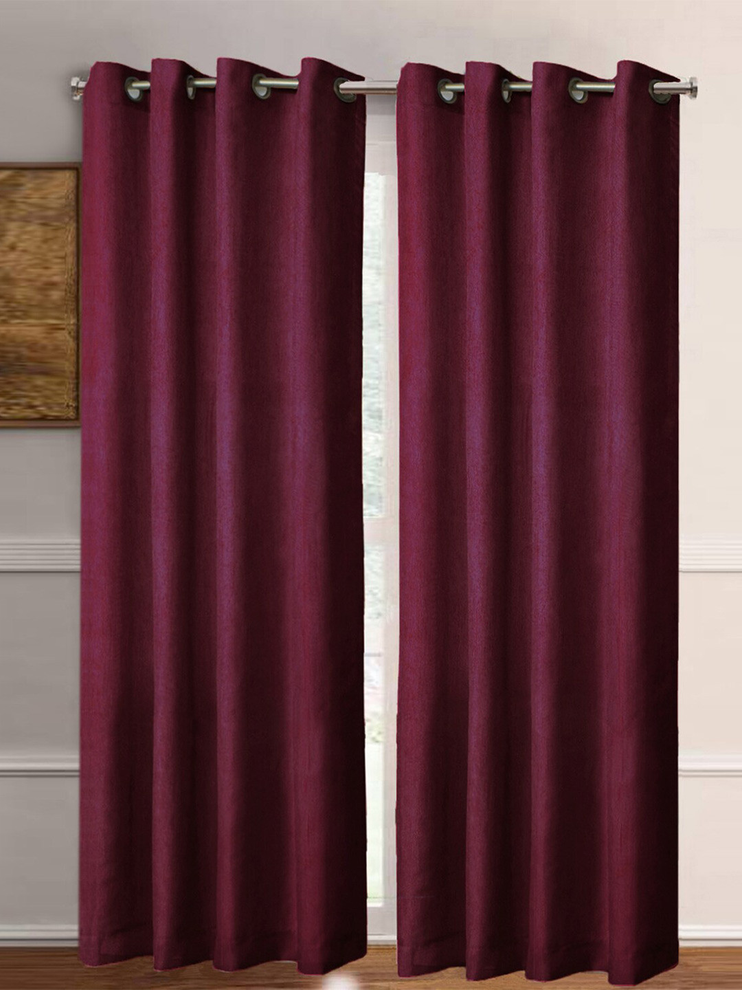 

Aura Maroon 2 Pieces Door Curtain