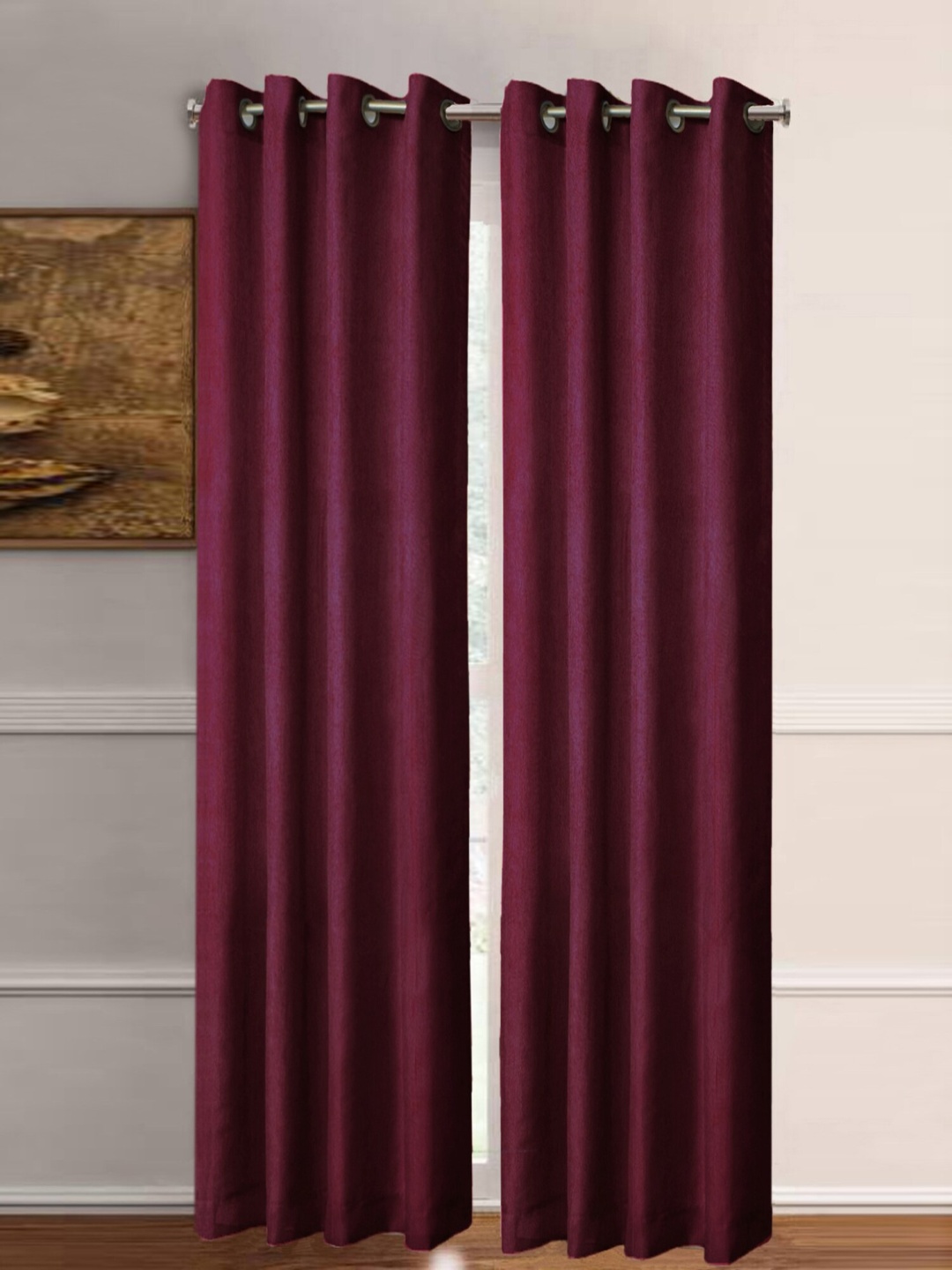 

Aura Maroon 2 Pieces Door Curtain