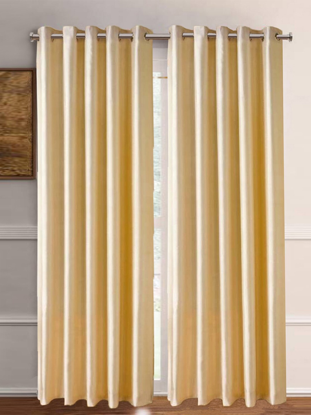 

Aura Beige 2Pcs Room Darkening Door Curtain