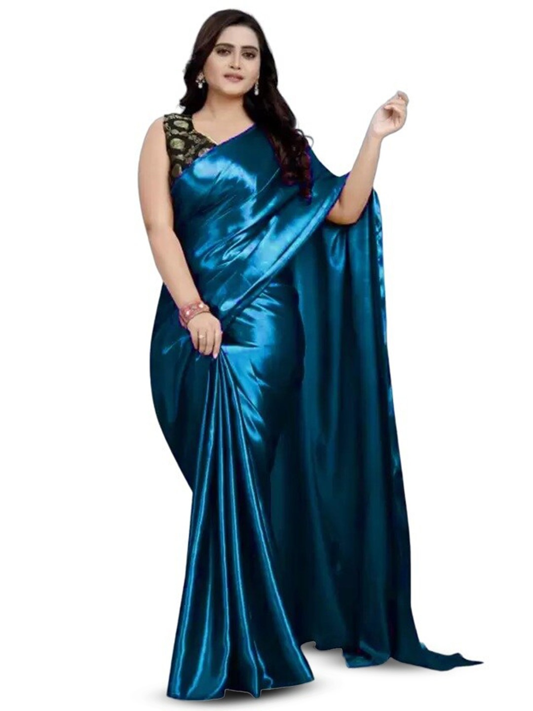 

APNISHA Satin Woven Design Saree, Multi