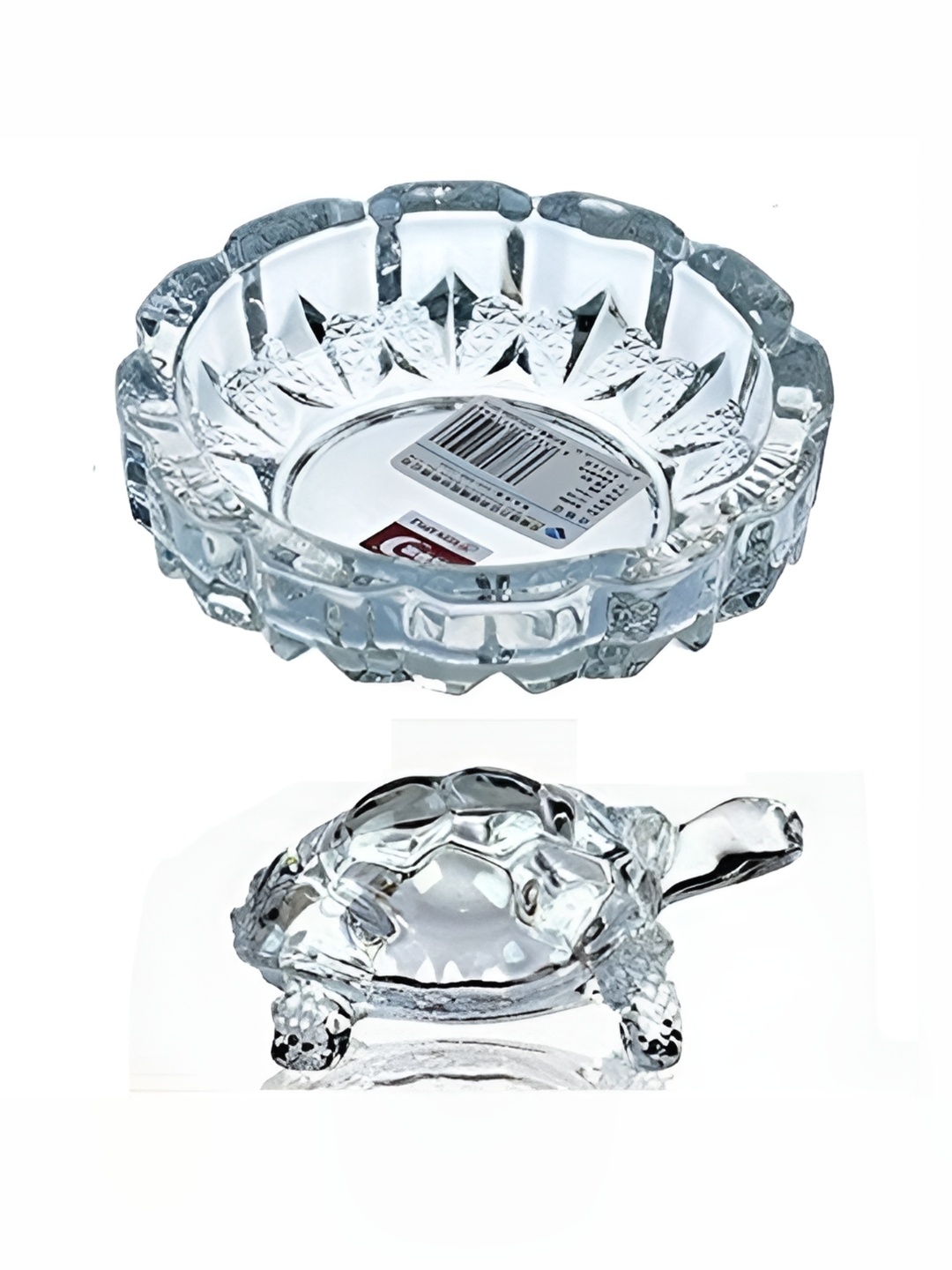 

Navyaksh Transparent Tortoise With Plate Showpiece