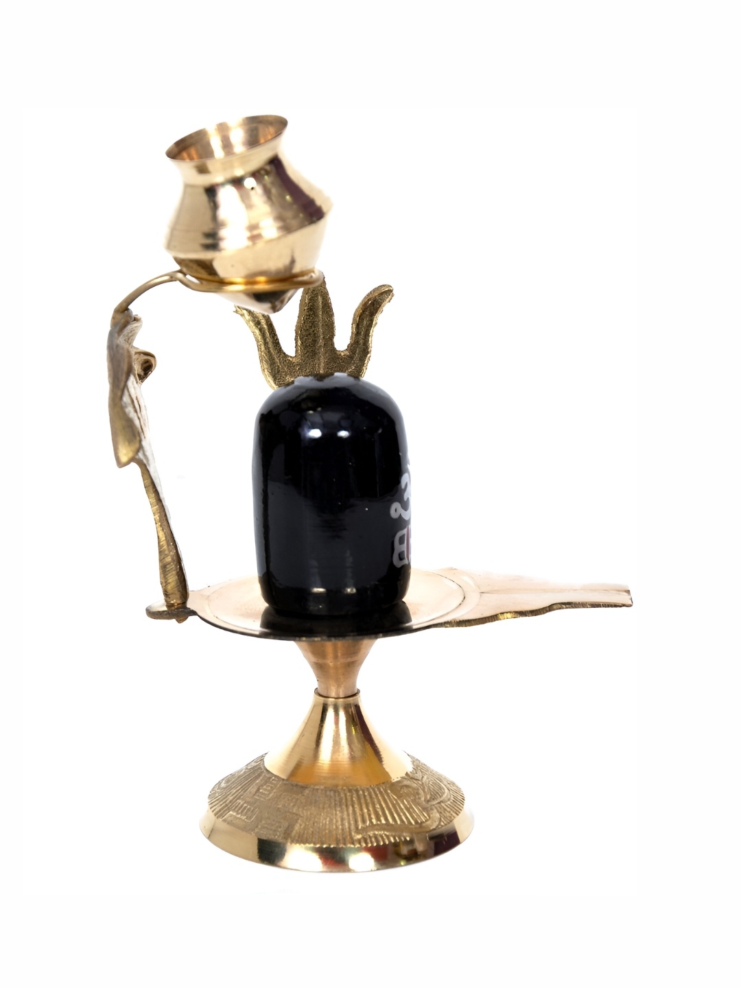 

Navyaksh Black & Gold Toned Shivling Brass Showpiece