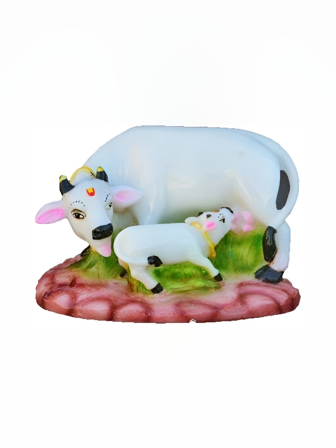 

Navyaksh White Kamdhenu Cow Calf Marble Decorative Showpiece