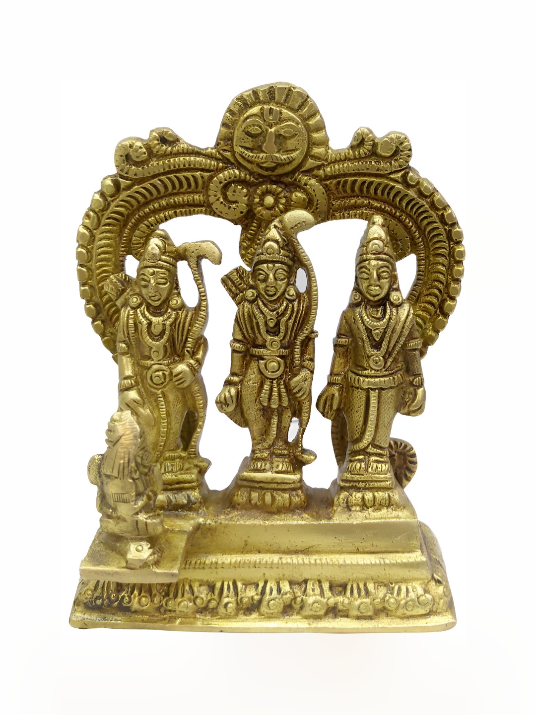 

Navyaksh Gold Toned Brass Ram Darbar Idol Showpiece