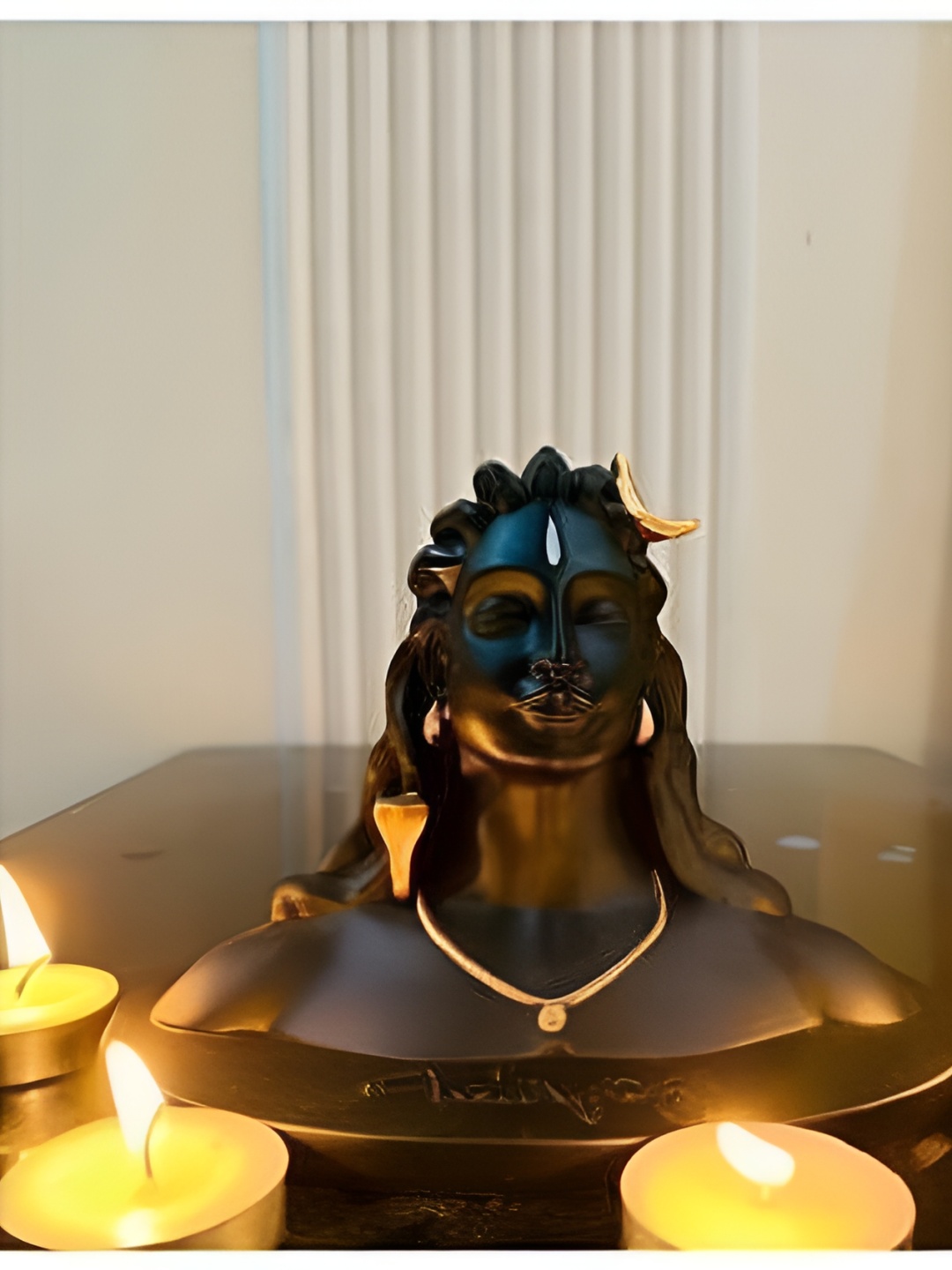 

Navyaksh Black & Gold Toned Adiyogi Shiva Statue Religious Showpiece