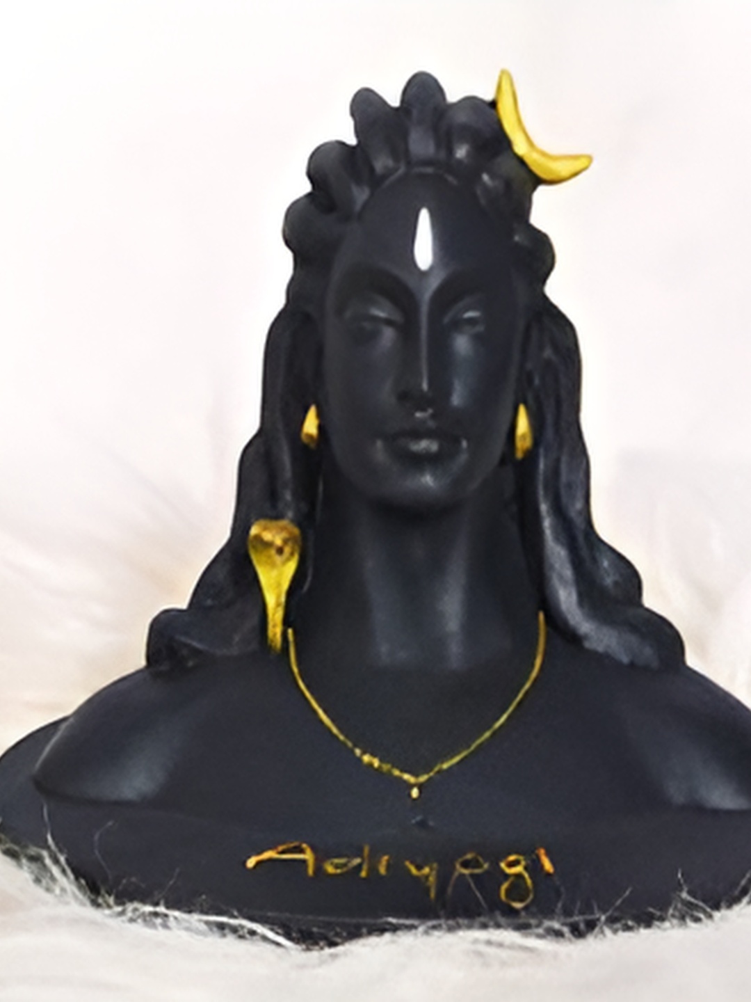 

Navyaksh Black & Gold-Toned Small Adiyogi Bhagwan Shiv Ji Idol Showpiece