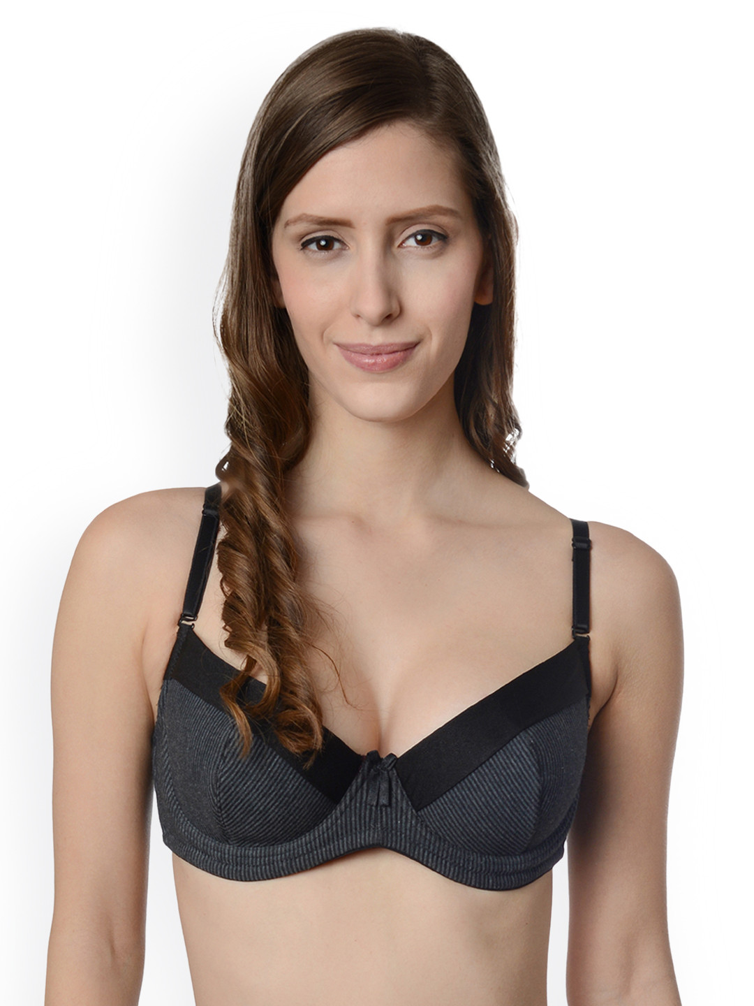 

Da Intimo Black Solid Cotton Non-Padded Non-Wired Everyday Bra DI990