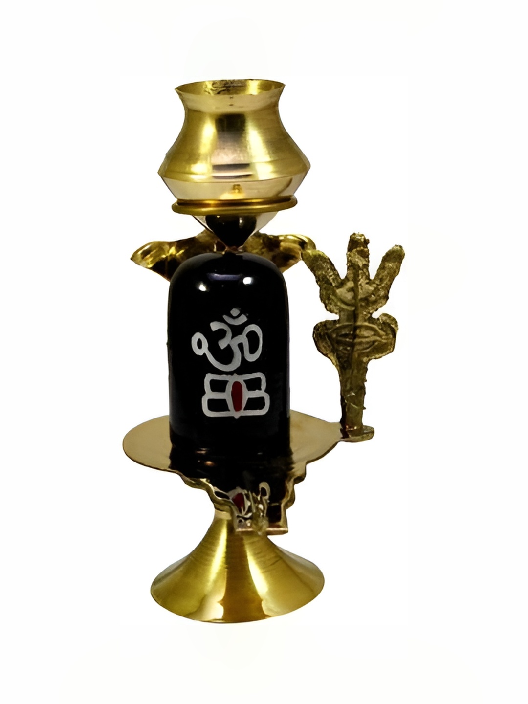 

Navyaksh Gold Toned & Black Brass Lord Shivalingam Showpiece