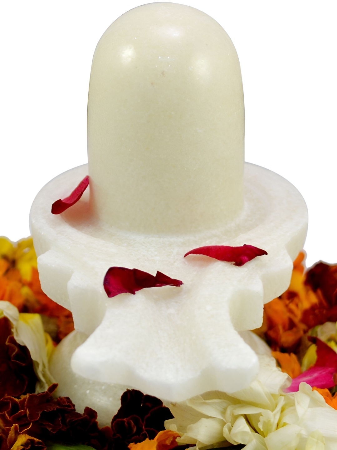 

Navyaksh White Shivling brass Showpiece