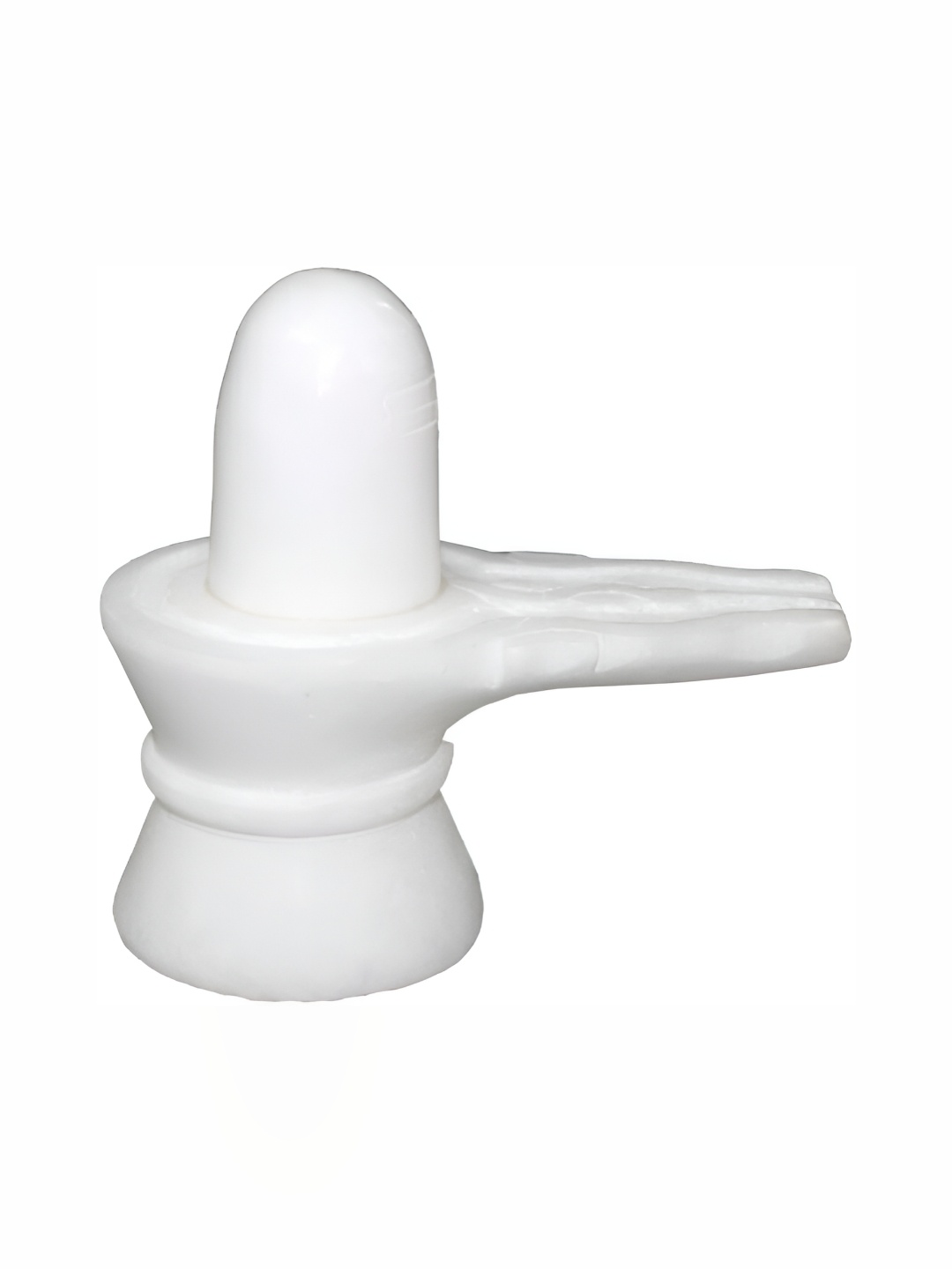 

Navyaksh White Shivling Marble Religious Showpiece