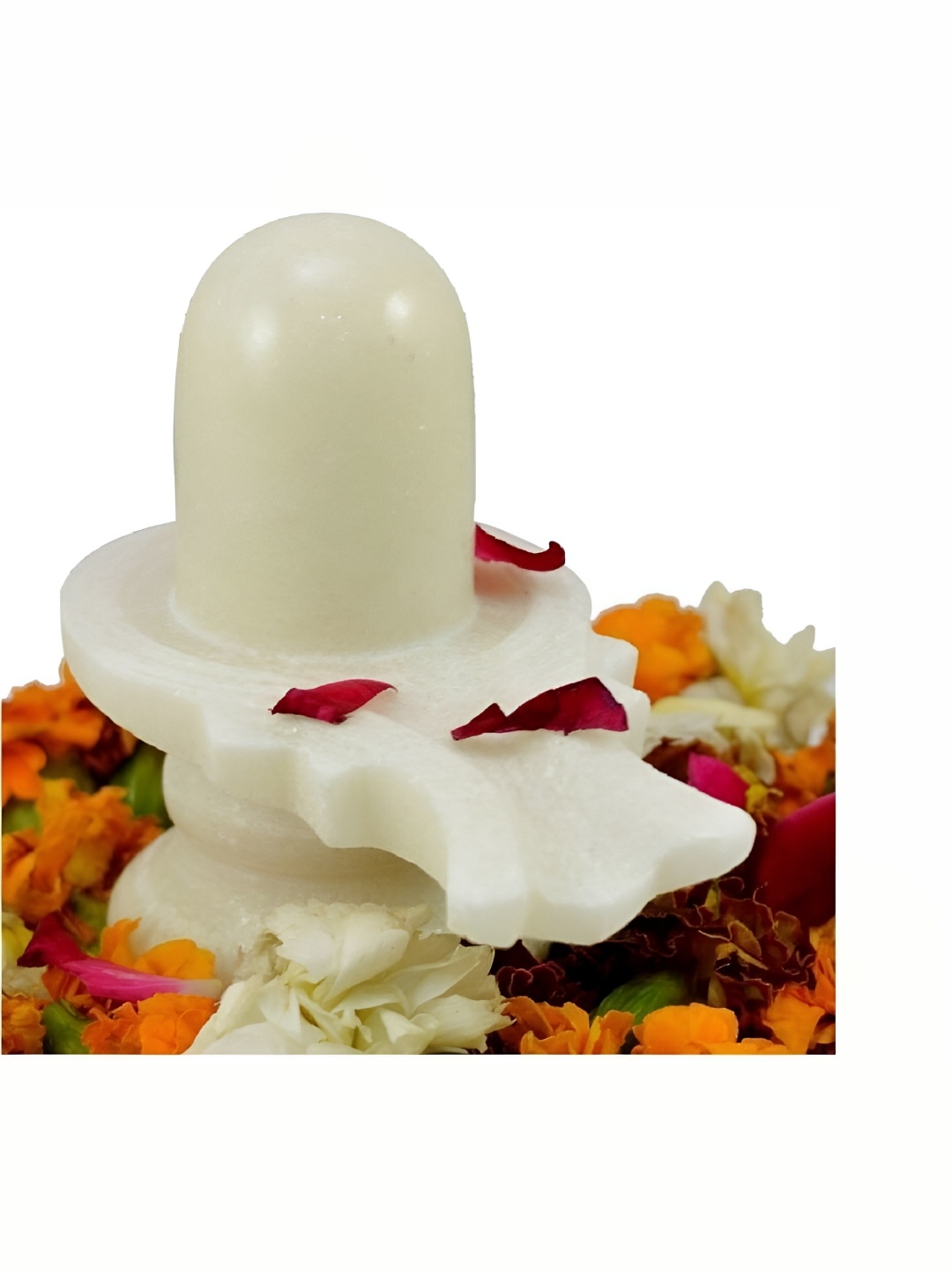 

Navyaksh White Brass Shivling Religious Idol Showpiece