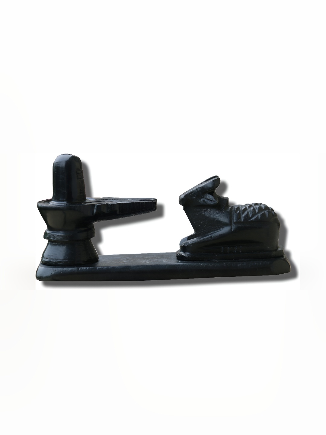 

Navyaksh Black Marble Shiva Lingam With Nandi Shiv Ling Showpiece